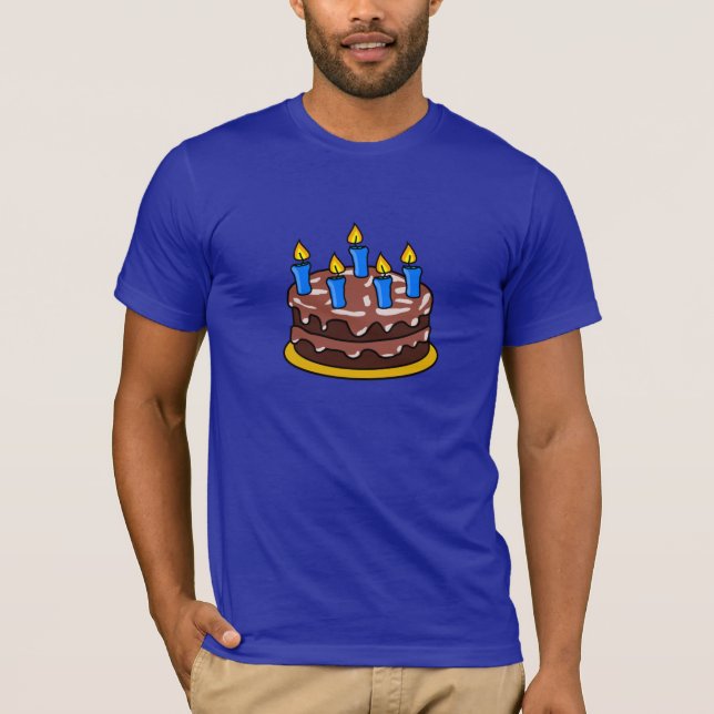 T-shirt dos homens do bolo de aniversário (Frente)