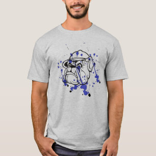 T-shirt dos homens do buldogue de Splatted