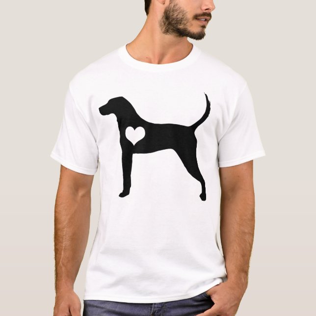 T-shirt dos homens do coração do Coonhound do (Frente)