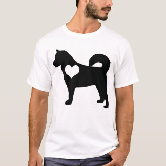 T-shirt dos homens do coração do Malamute do