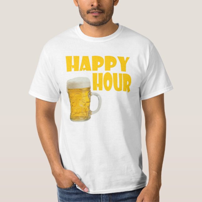 t-shirt dos homens do happy hour (Frente)