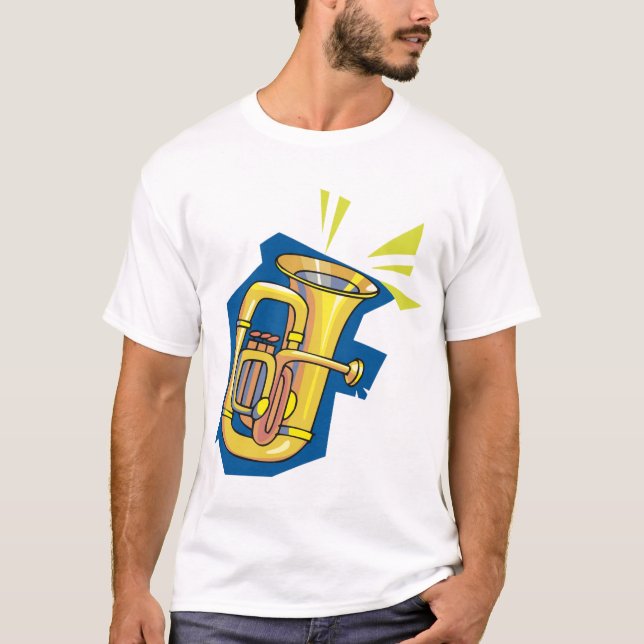 T-shirt dos homens do instrumento da tuba (Frente)