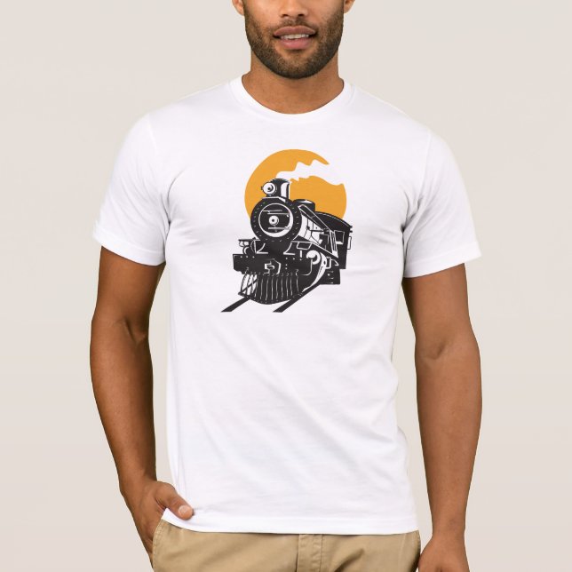 T-shirt dos homens do trem do vapor (Frente)