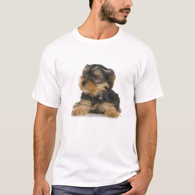 T-shirt dos homens do yorkshire terrier (Frente)