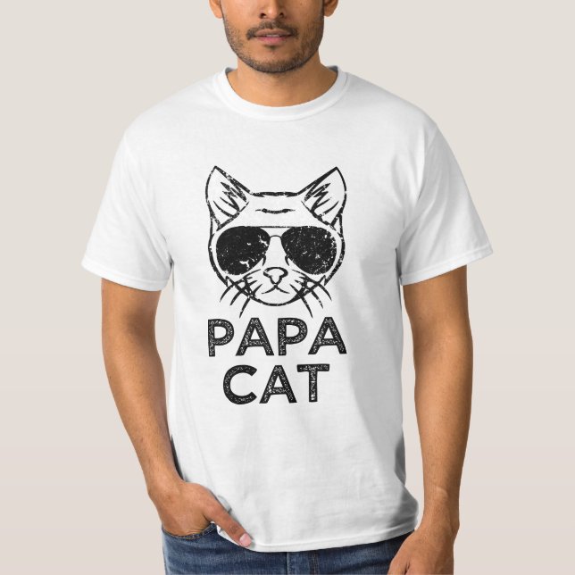 T-shirt Dos homens engraçados do provérbio do gato da papá (Frente)