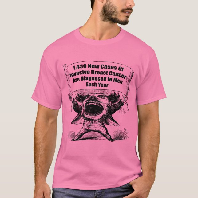 T-shirt dos homens - o cancro da mama dos homens (Frente)