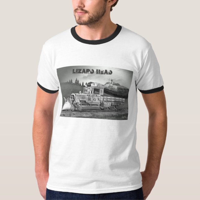 T-shirt Dos homens principais de Railfan do lagarto o (Frente)