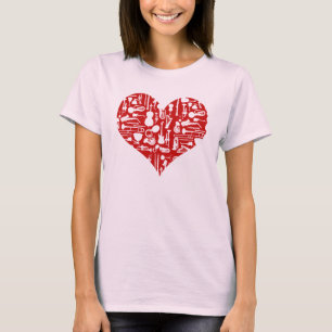 T-shirt dos instrumentos de música do amor