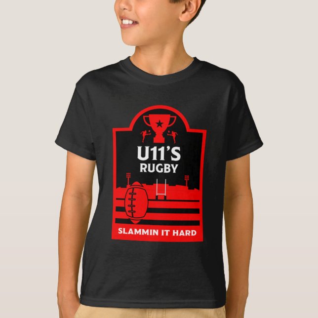 T-Shirt dos Jogadores de Rugby Junior do U11 (Frente)