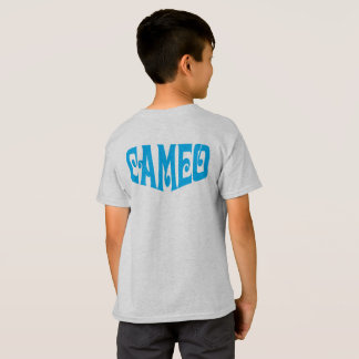 T-shirt dos miúdos com logotipo azul do cameo