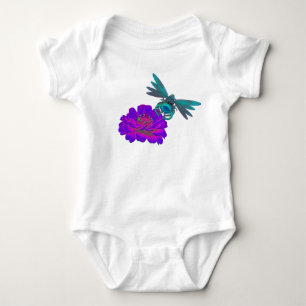 T-shirt dos miúdos da libélula e da flor