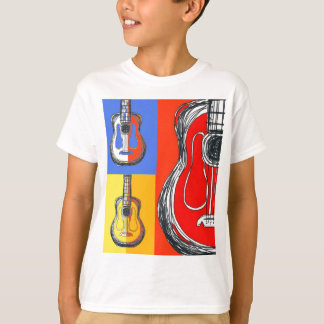 T-shirt dos miúdos das guitarra de Colorblock