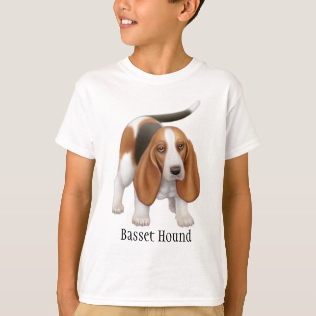 T-shirt dos miúdos de Basset Hound (Frente)