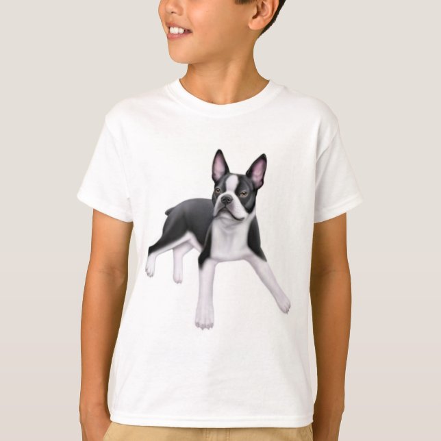 T-shirt dos miúdos de Boston Terrier (Frente)