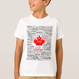 T-shirt dos miúdos do jogo de Canadá 150