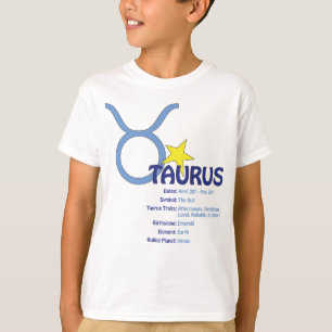 T-shirt dos miúdos dos traços do Taurus