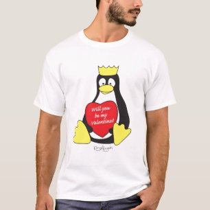 t-shirt dos namorados do pinguim de rei