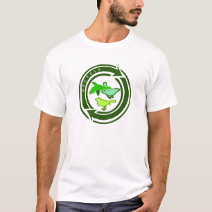 T-shirt dos pássaros do reciclar das mulheres