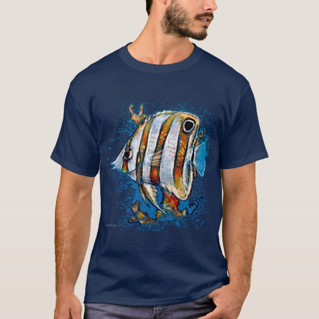 T-shirt dos peixes da borboleta de Copperband (Frente)