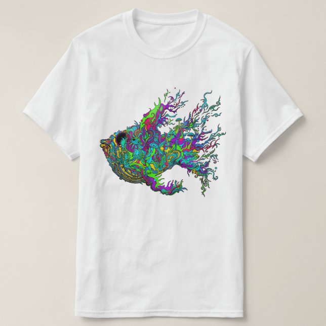 T-shirt dos peixes de mar profundo (Frente do Design)