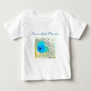 T-shirt dos peixes do bebê "eu amo o lago Martin.