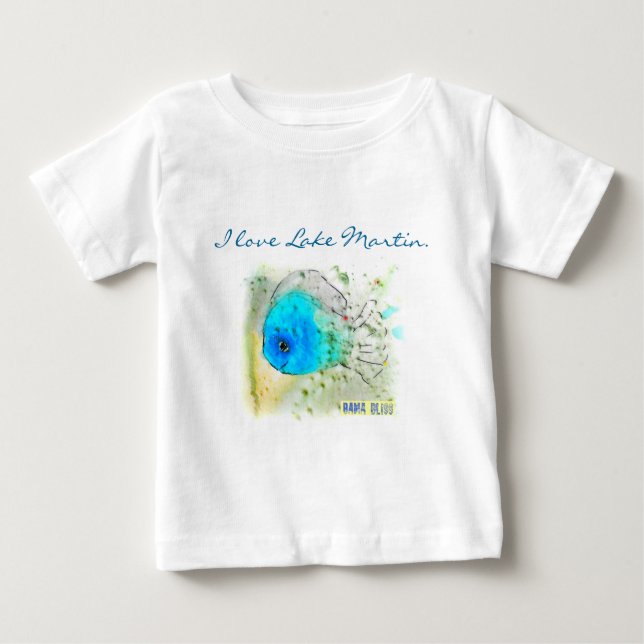 T-shirt dos peixes do bebê "eu amo o lago Martin. (Frente)