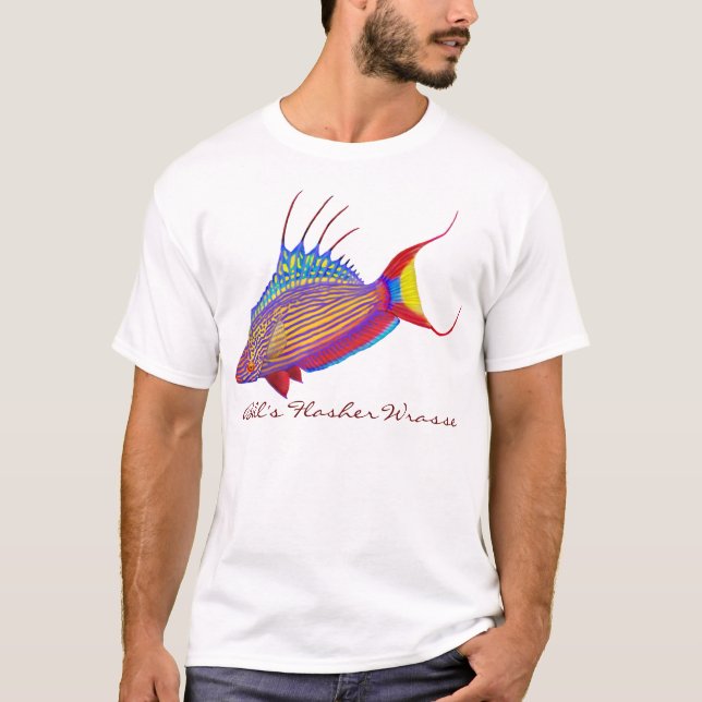 T-shirt dos peixes do recife do Wrasse do (Frente)
