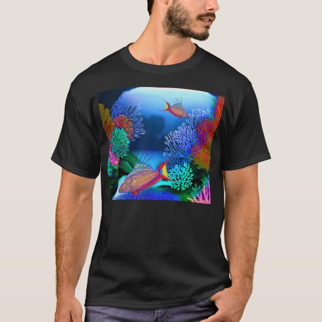 T-shirt dos peixes do Wrasse do pisca-pisca do (Frente)