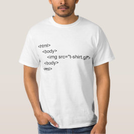 T-shirt dos programadores do HTML