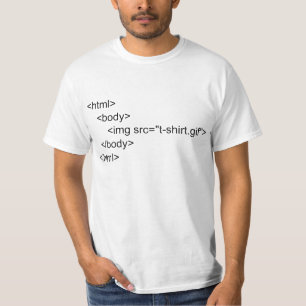 T-shirt dos programadores do HTML