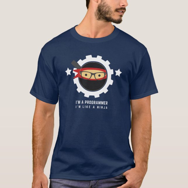 t-shirt dos programadores: eu sou um programador (Frente)