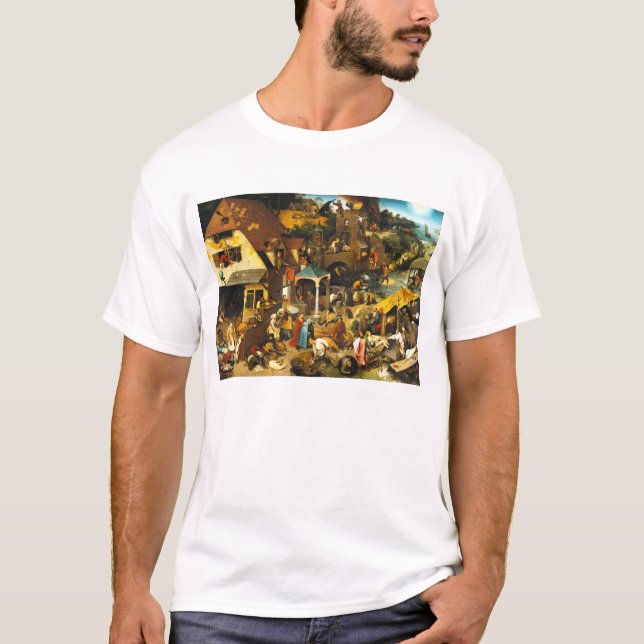 T-shirt dos provérbio de Pieter Bruegel (Frente)