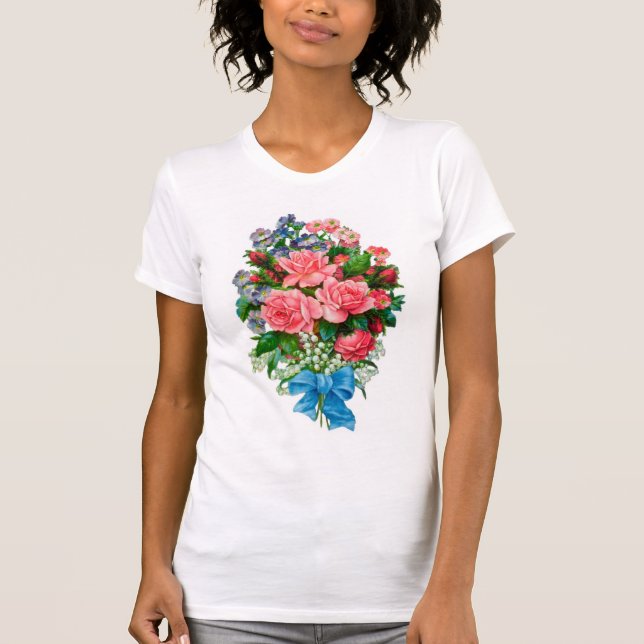 T-shirt dos rosas dos vintages (Frente)