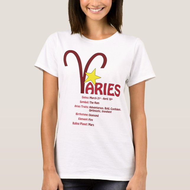 T-shirt dos traços do Aries (Frente)