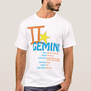 T-shirt dos traços dos Gêmeos