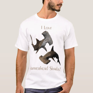 T-shirt dos tubarões de Hammerhead do amor