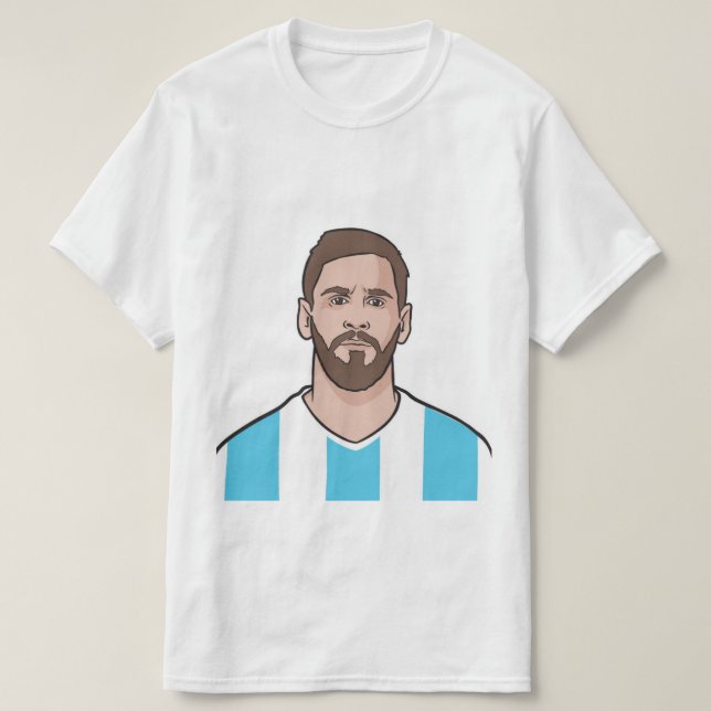t-shirt dos ventiladores messi e argentina (Frente do Design)