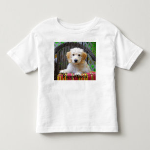 T-shirt dourado da criança do amor de filhote de