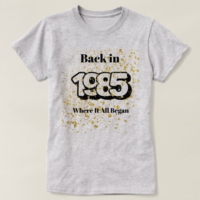 T-Shirt Dourado de 1985 (Frente do Design)