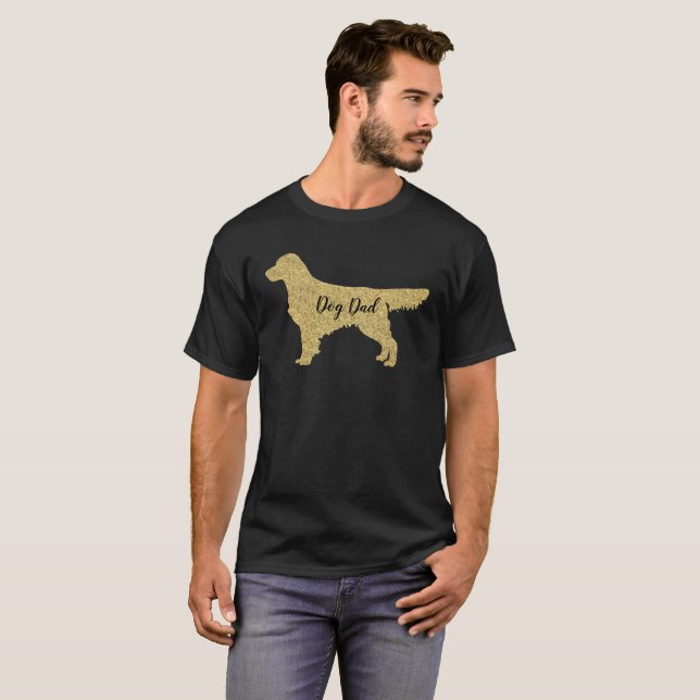 T-shirt Dourado do pai do cão do golden retriever (Frente Completa)