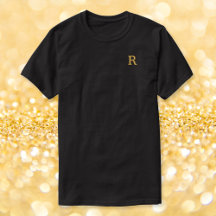 T-Shirt Dourado Monograma Com Mineração Personaliz