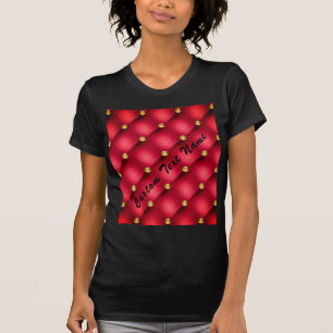 T-Shirt Dourado vermelho com texto personalizado