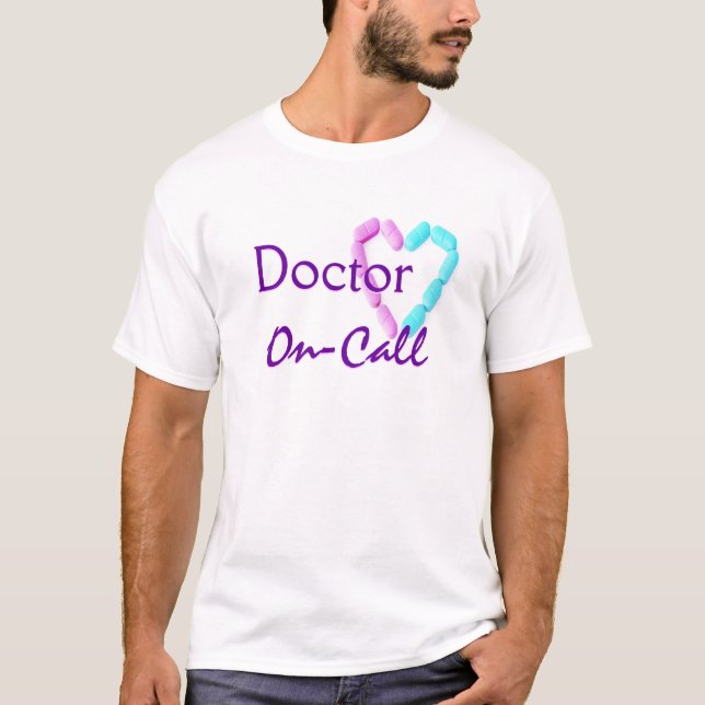 T-shirt Doutor Em Chamada Em Branco (Frente)