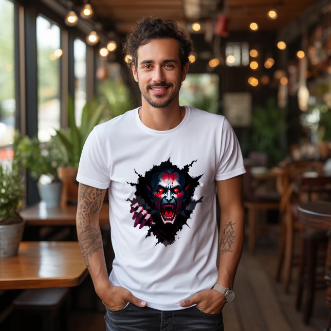 T-shirt Dracula ensanglanté surgissant du mur (Criador carregado)