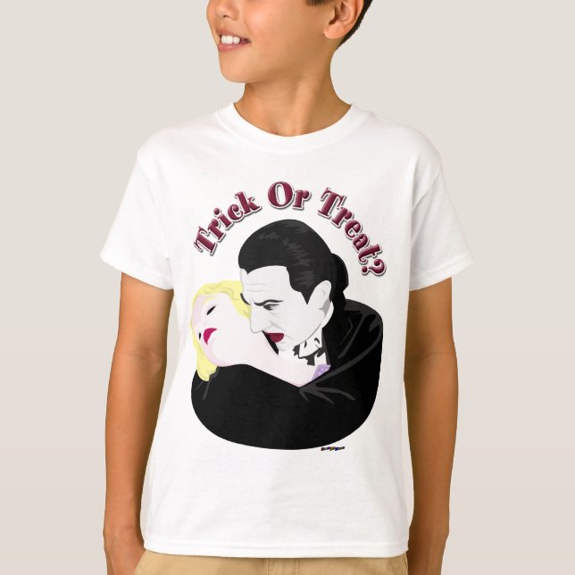 T-shirt Drácula, Truque Ou Tratar? (Frente)