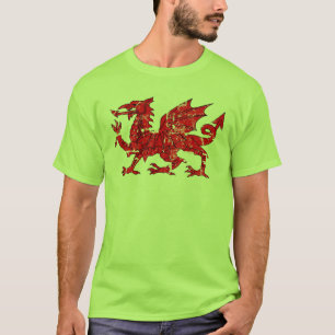T-shirt dragão afligido da bandeira de wales