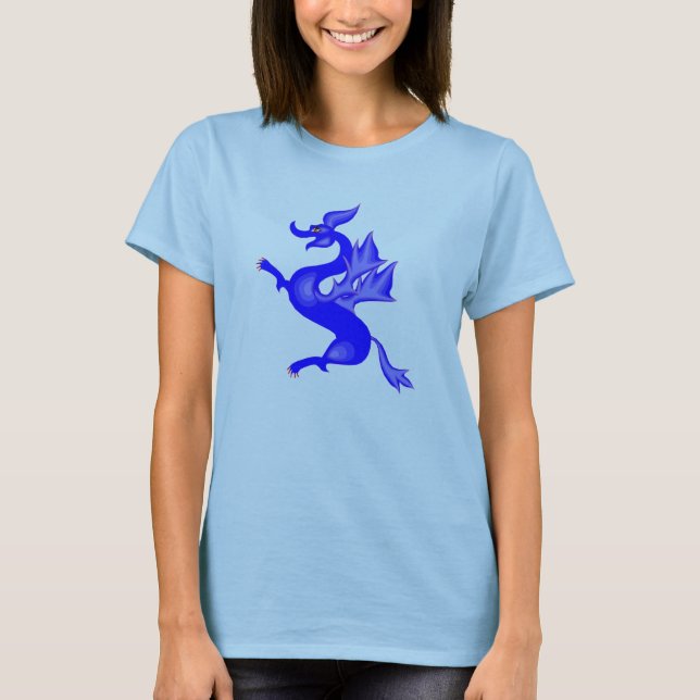 T-shirt Dragão azul bonito (Frente)