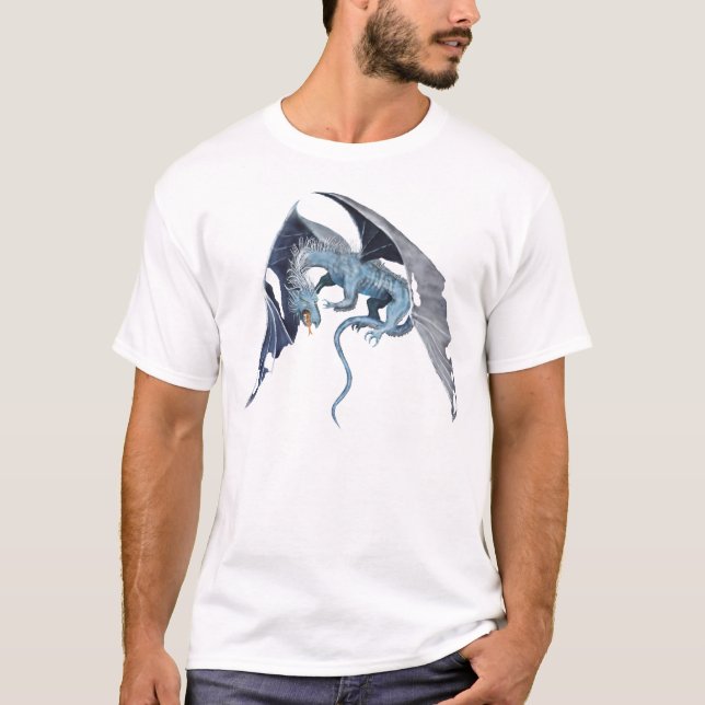 T-shirt Dragão azul de voo (Frente)