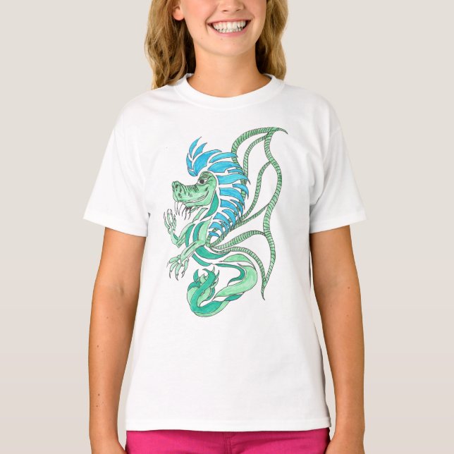 T-shirt Dragão Azul Tribal (Frente)