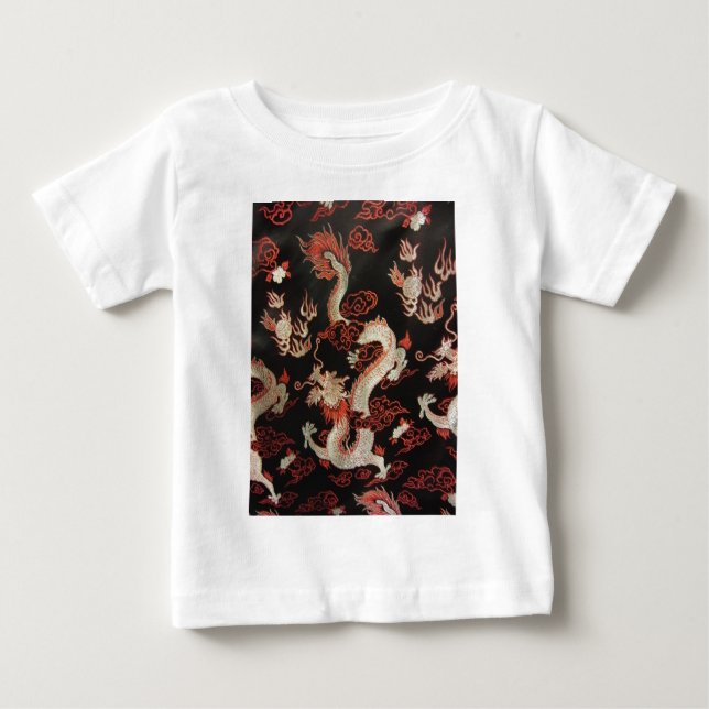 T-shirt Dragão chinês de prata (Frente)